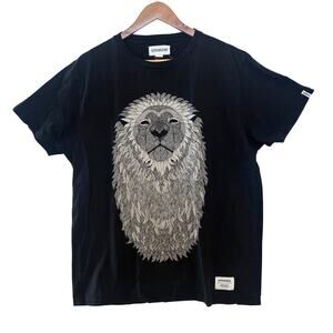 Supremebeing, Black Lion T-shirt Respect The Beard, Size XL